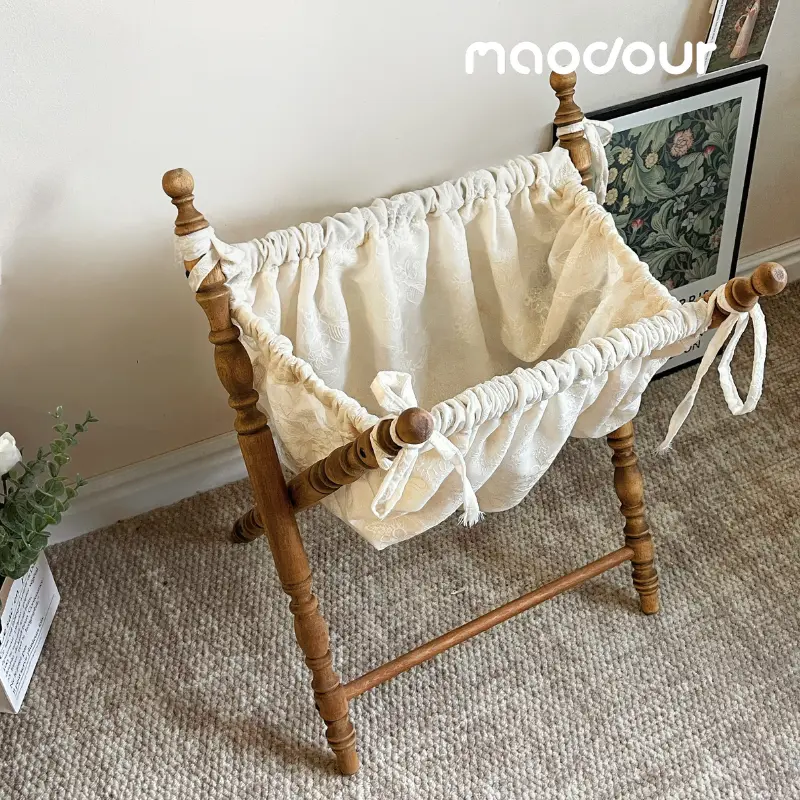 pet toy storage - Vintage French Fabric Pet Storage Hamper